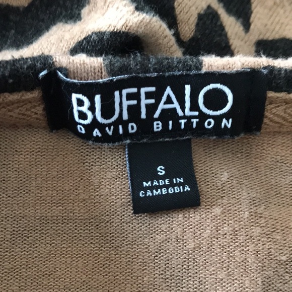 Buffalo David Bitton leopard print crew neck long sleeves sweatshirt top size S - Picture 8 of 11